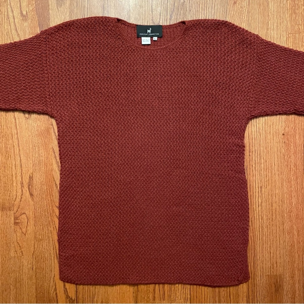 Peruvian Connection Maroon Alpaca Pullover Sweate… - image 2